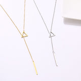 Triangle Double Pendant Chain Necklaces Women Stainless Steel Jewelry