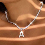 initial-letter-pendant-necklace-silver-tennis-chain-choker-womens-jewelry