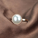 Vintage Pearl Wedding Jewelry Set Necklace Earrings Rings Rose Gold For Women