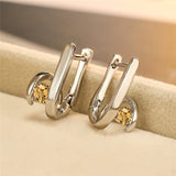 White Sapphire 925 Silver Earrings For Women Wedding Jewelry