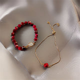Vintage Green Gemstone Bracelet For Women Jewelry