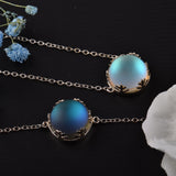 Romatic Moon light Zircon Pedant Necklace Women S925 Sterling Silver Jewelry 