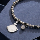 Unique Rhinestone Silver Bracelet Minimalism Clover For Women Jewelry