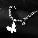 Unique Rhinestone Silver Bracelet Minimalism Clover For Women Jewelry