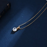 Shine Zircon Pendant Chain Necklace 925 Silver Women Jewelry
