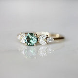 Emerald Zircon Engagement Gemstone Ring Women 925 Silver Jewelry