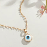 Vintage Eye Pendant Necklace For Women Gold Chain Wedding Jewelry