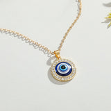 Vintage Eye Pendant Necklace For Women Gold Chain Wedding Jewelry