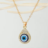 Vintage Eye Pendant Necklace For Women Gold Chain Wedding Jewelry