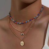 Vintage Eye Pendant Necklace For Women Gold Chain Wedding Jewelry