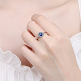 Blur Sapphire Adjustable Ring 925 Sterling Silver Woman Engagement Jewelry