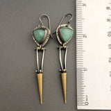 Vintage Silver Resin Gemstone Drop Earrings For Women Tribal Jewelry