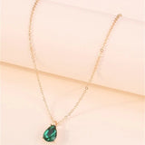 Vintage Drop Water Pendant Necklace Gold For Women Chain Jewelry