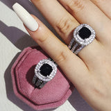Vintage Engagement Ring Retro Silver for Women Wedding Jewelry