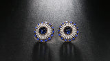 Natural Sapphire Earrings Vintage For Women Gold Wedding Jewelry