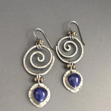 Vintage Silver Resin Gemstone Drop Earrings For Women Tribal Jewelry