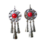 Vintage Silver Resin Gemstone Drop Earrings For Women Tribal Jewelry