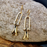 Vintage Silver Resin Gemstone Drop Earrings For Women Tribal Jewelry