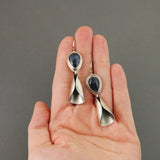 Vintage Silver Resin Gemstone Drop Earrings For Women Tribal Jewelry