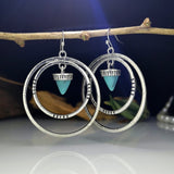 Vintage Silver Resin Gemstone Drop Earrings For Women Tribal Jewelry