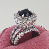 Vintage Engagement Ring Retro Silver for Women Wedding Jewelry