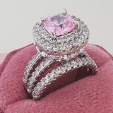 Vintage Engagement Ring Retro Silver for Women Wedding Jewelry