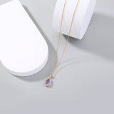 Vintage Drop Water Pendant Necklace Gold For Women Chain Jewelry