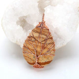 Vintage Pendant Necklace Opal Gemstone Women Jewelry