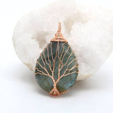 Vintage Pendant Necklace Opal Gemstone Women Jewelry