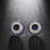 Natural Sapphire Earrings Vintage For Women Gold Wedding Jewelry