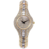 Luxury Rhinestone Watch 18K Gold Women Wedding Jewelry