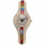 Luxury Rhinestone Watch 18K Gold Women Wedding Jewelry