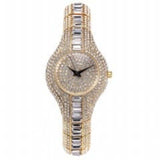 30mm Rhinestone bracelet Watch 18K Yellow Gold Plated Ar Metal Girls Weddin Jewelry