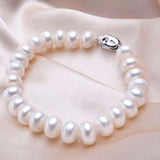 Natural Freshwater Pearl Bracelet 925 Silver For Women Anniverssary Jewelry*