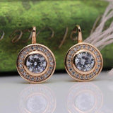 Vintage 18K Rose Gold Stud Earrings Women's Wedding Fine Jewelry