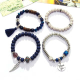 Vintage wristband beaded bracelets for women featuring silver, acrylic beads, charm accents, and bohemian style designs