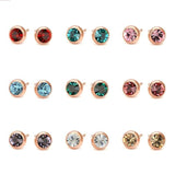 Vintage Green Emerald Stud Earring 14K Rose Gold Romantic Gift For Women Jewelry