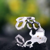 Gold Honeycomb Ring Fine Jewelry Bee for Women Wedding Jewelry