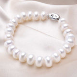 Natural Freshwater Pearl Bracelet 925 Silver For Women Anniverssary Jewelry