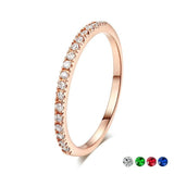 Luxurious engagement zircon ring for women with 18K rose gold plating and round zircon stones in a tension setting