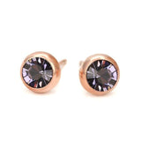 Vintage Green Emerald Stud Earring 14K Rose Gold Romantic Gift For Women Jewelry