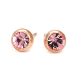 Vintage Green Emerald Stud Earring 14K Rose Gold Romantic Gift For Women Jewelry
