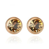 Vintage Green Emerald Stud Earring 14K Rose Gold Romantic Gift For Women Jewelry