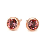 Vintage Green Emerald Stud Earring 14K Rose Gold Romantic Gift For Women Jewelry