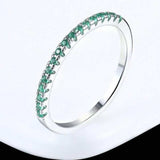 Luxurious engagement zircon ring in 18K rose gold plated silver with round tension-set stones for women party jewelry