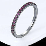 Luxurious women's engagement ring with round zircon stones, 18K rose gold plated and 925 silver, trendy tension setting wedding band