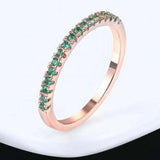 Luxurious 18K rose gold plated engagement ring with green zircon stones for women