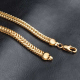 Smooth 18K yellow gold plated snake chain necklace for women party and anniversary jewelry