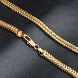 Smooth 18K gold plated snake chain necklace with geometric pattern for women, perfect for parties and anniversaries