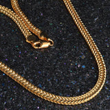 Smooth 18K yellow gold plated snake chain necklace for women and men, trendy party and wedding jewelry